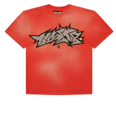 Hellstar Cracked Distress Tee Red
